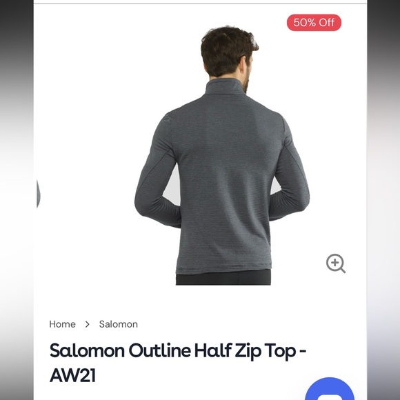 Salomon Ribbed Outline Half Zip Pullover - Dark Blue - Picture 4 of 7